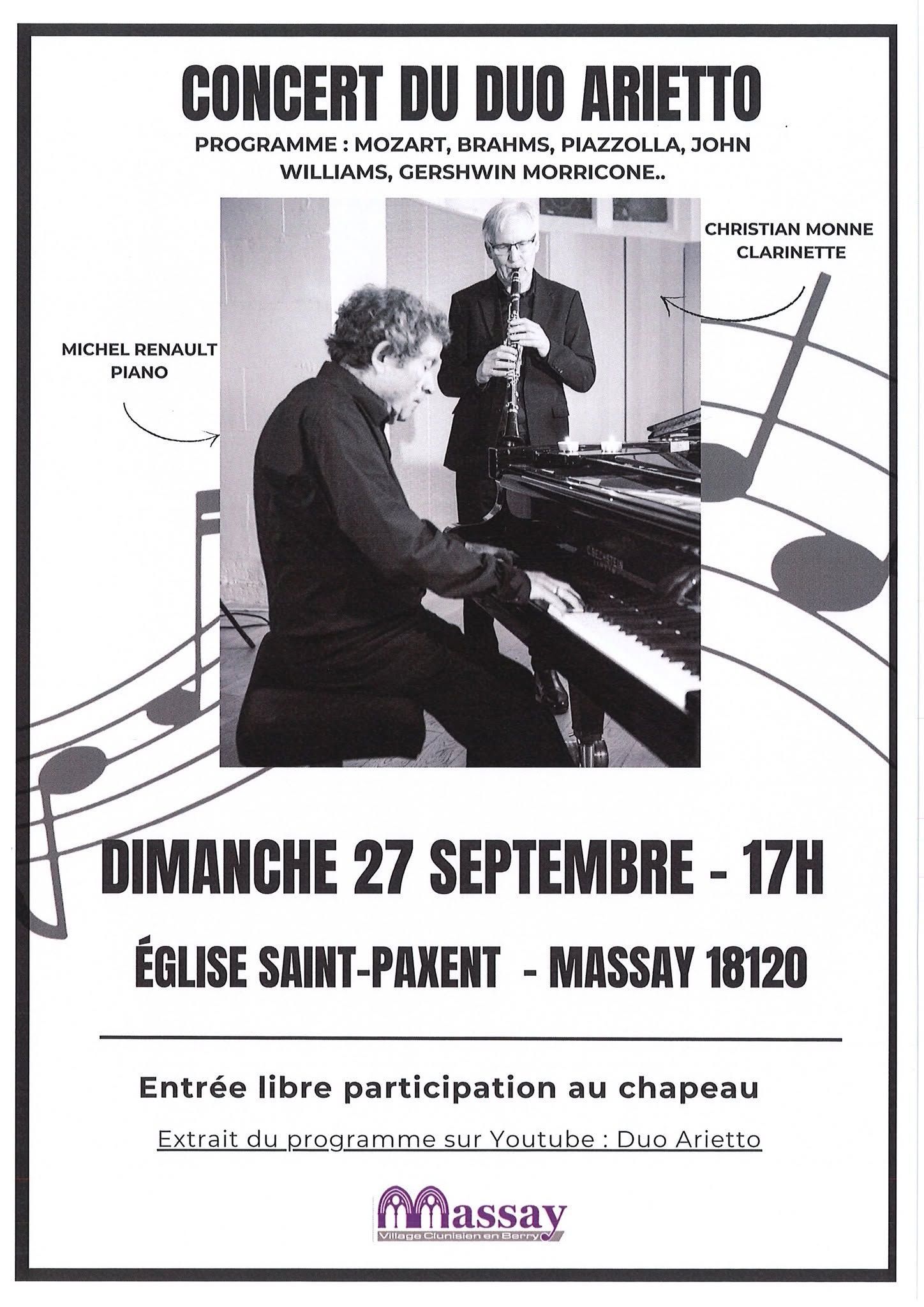 Concert - Église Saint Paxent - Massay