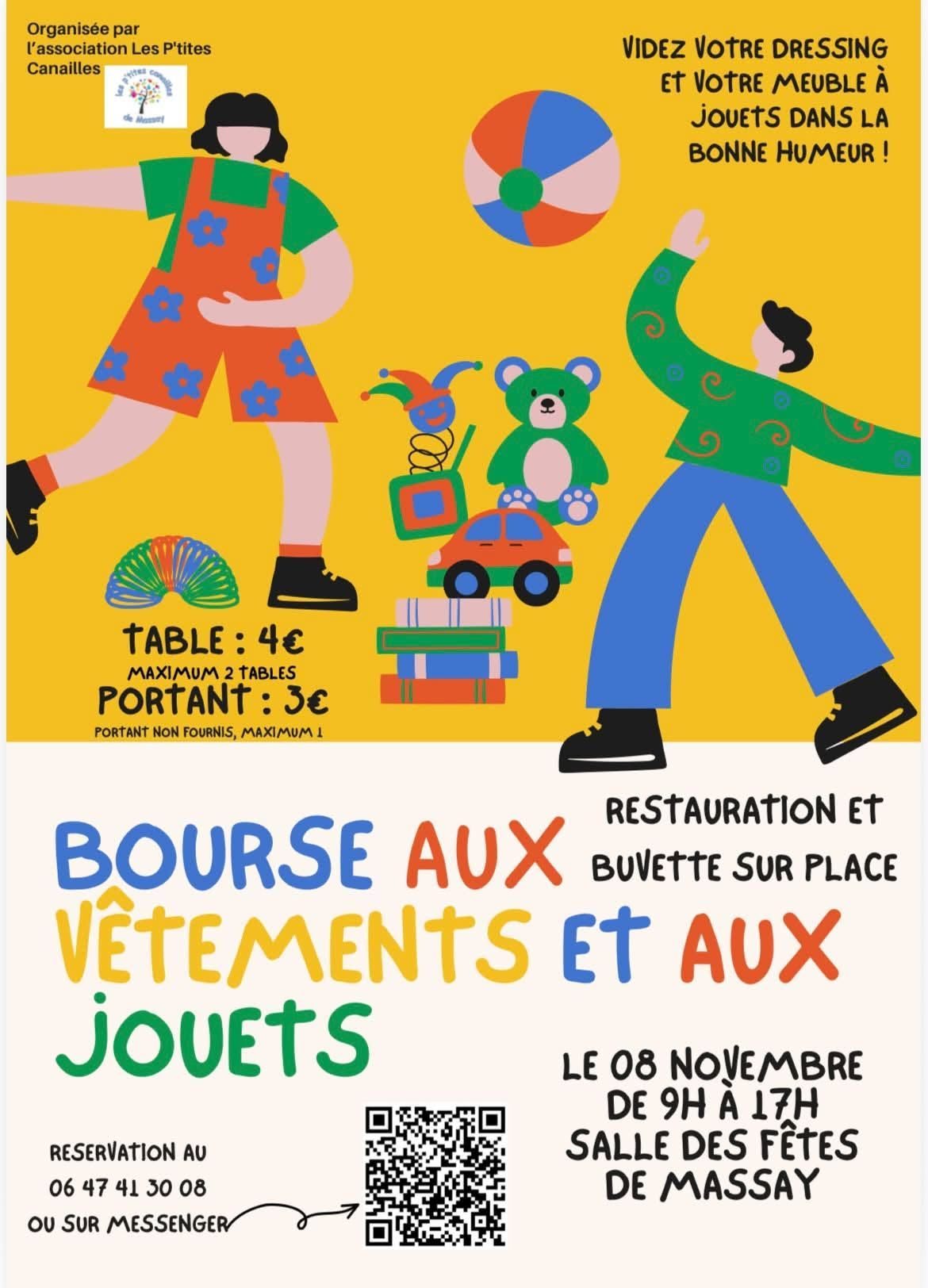Bources aux vêtements et aux jouets